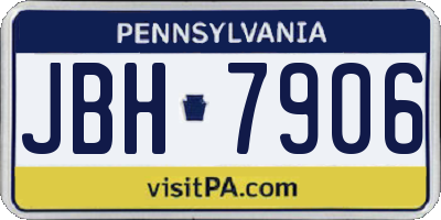 PA license plate JBH7906