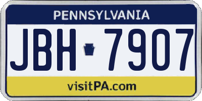 PA license plate JBH7907