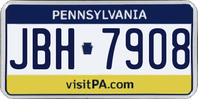 PA license plate JBH7908