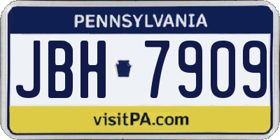 PA license plate JBH7909