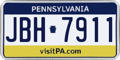PA license plate JBH7911