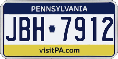 PA license plate JBH7912