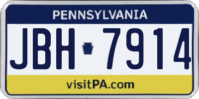 PA license plate JBH7914
