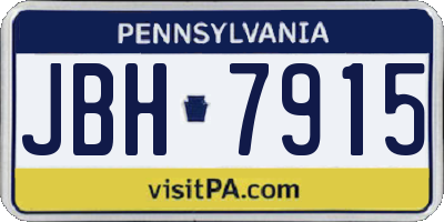 PA license plate JBH7915