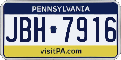 PA license plate JBH7916