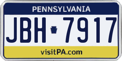 PA license plate JBH7917