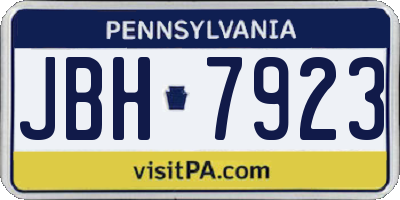 PA license plate JBH7923