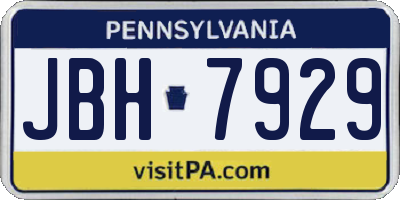 PA license plate JBH7929