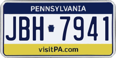 PA license plate JBH7941