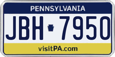 PA license plate JBH7950