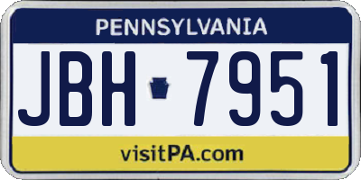 PA license plate JBH7951