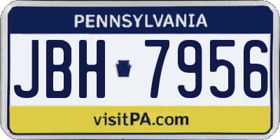 PA license plate JBH7956