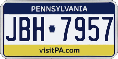 PA license plate JBH7957