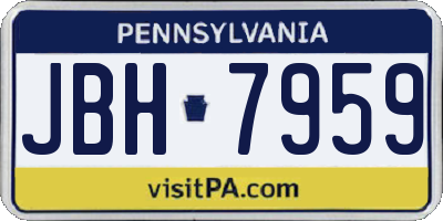 PA license plate JBH7959