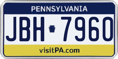 PA license plate JBH7960