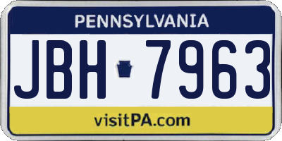 PA license plate JBH7963