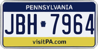 PA license plate JBH7964