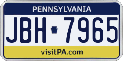 PA license plate JBH7965