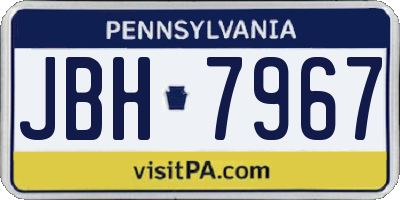 PA license plate JBH7967