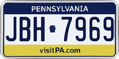 PA license plate JBH7969