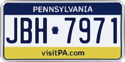 PA license plate JBH7971