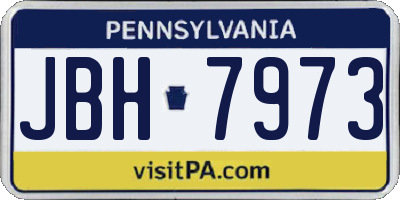 PA license plate JBH7973