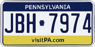 PA license plate JBH7974