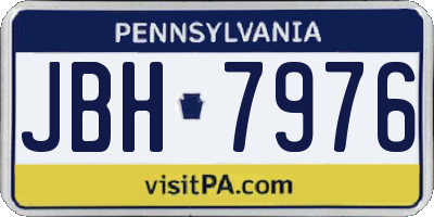 PA license plate JBH7976