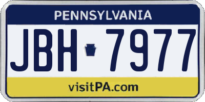 PA license plate JBH7977