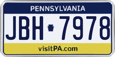 PA license plate JBH7978