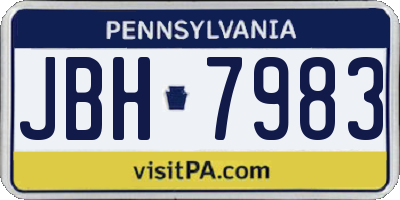 PA license plate JBH7983