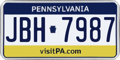 PA license plate JBH7987