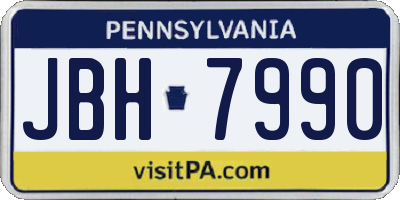 PA license plate JBH7990