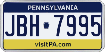 PA license plate JBH7995