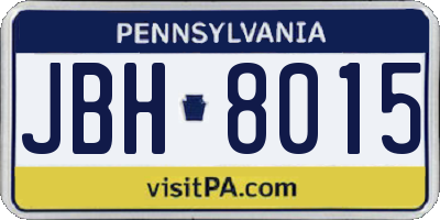 PA license plate JBH8015