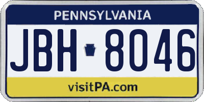 PA license plate JBH8046