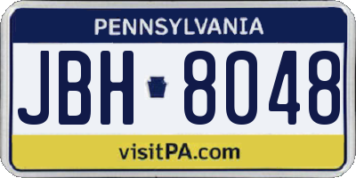 PA license plate JBH8048