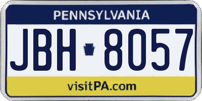 PA license plate JBH8057