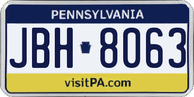 PA license plate JBH8063