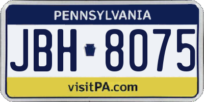 PA license plate JBH8075