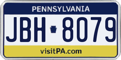 PA license plate JBH8079