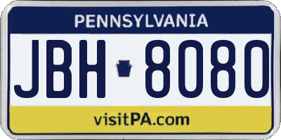 PA license plate JBH8080