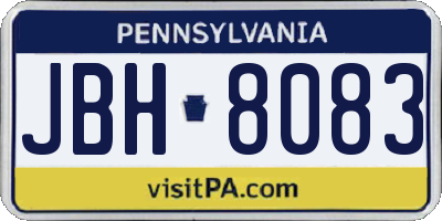 PA license plate JBH8083