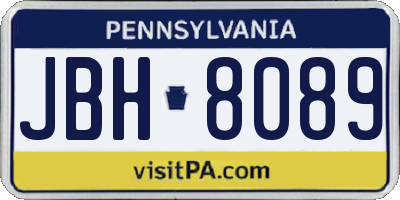 PA license plate JBH8089