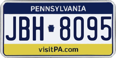 PA license plate JBH8095