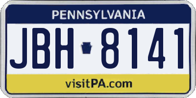 PA license plate JBH8141