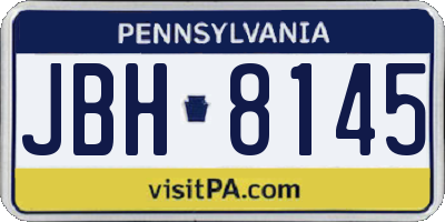 PA license plate JBH8145