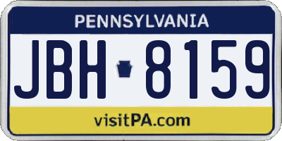 PA license plate JBH8159