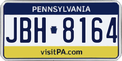 PA license plate JBH8164