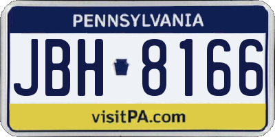 PA license plate JBH8166